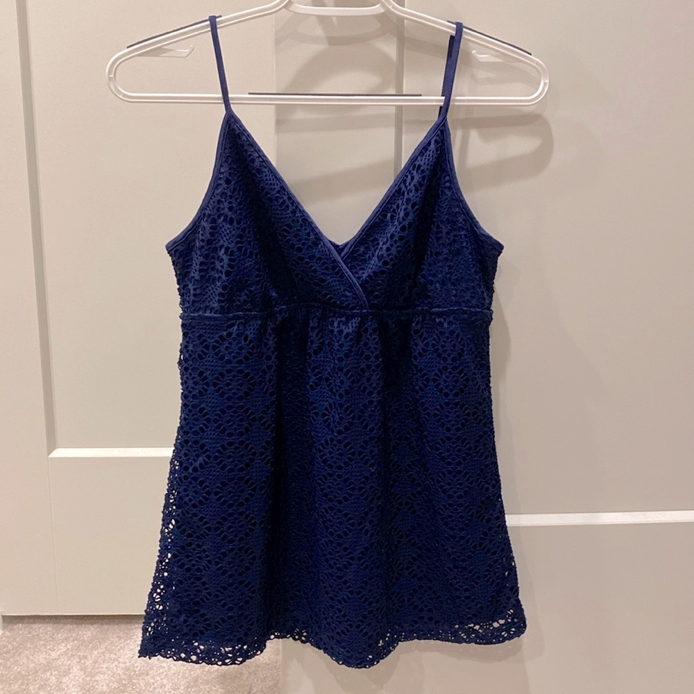 Express Crochet Peplum Top, Size S